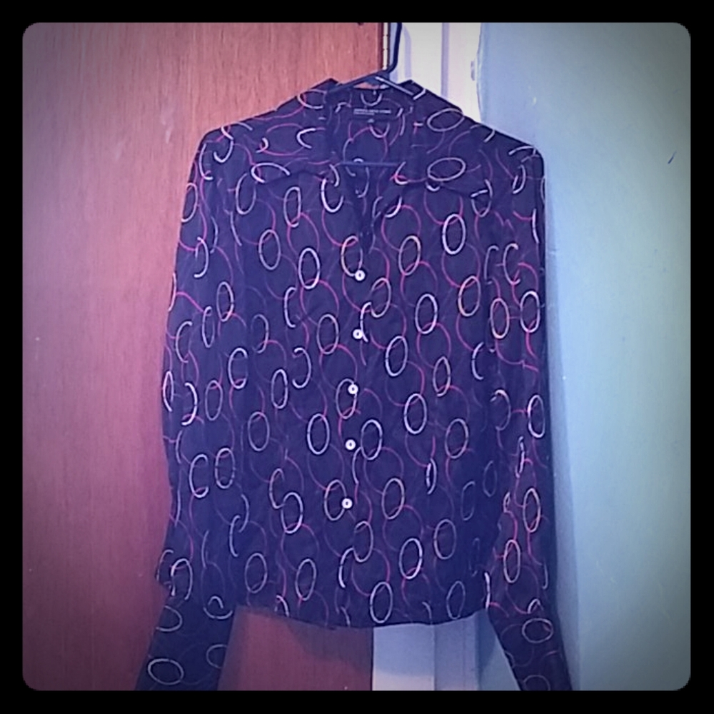 Jones New York Multicolored Button Down Shirt